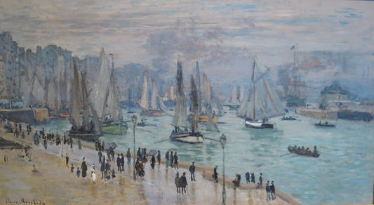 🌊 Le Havre Kalastusveneet lähtevät satamasta Claude Monet (1874)