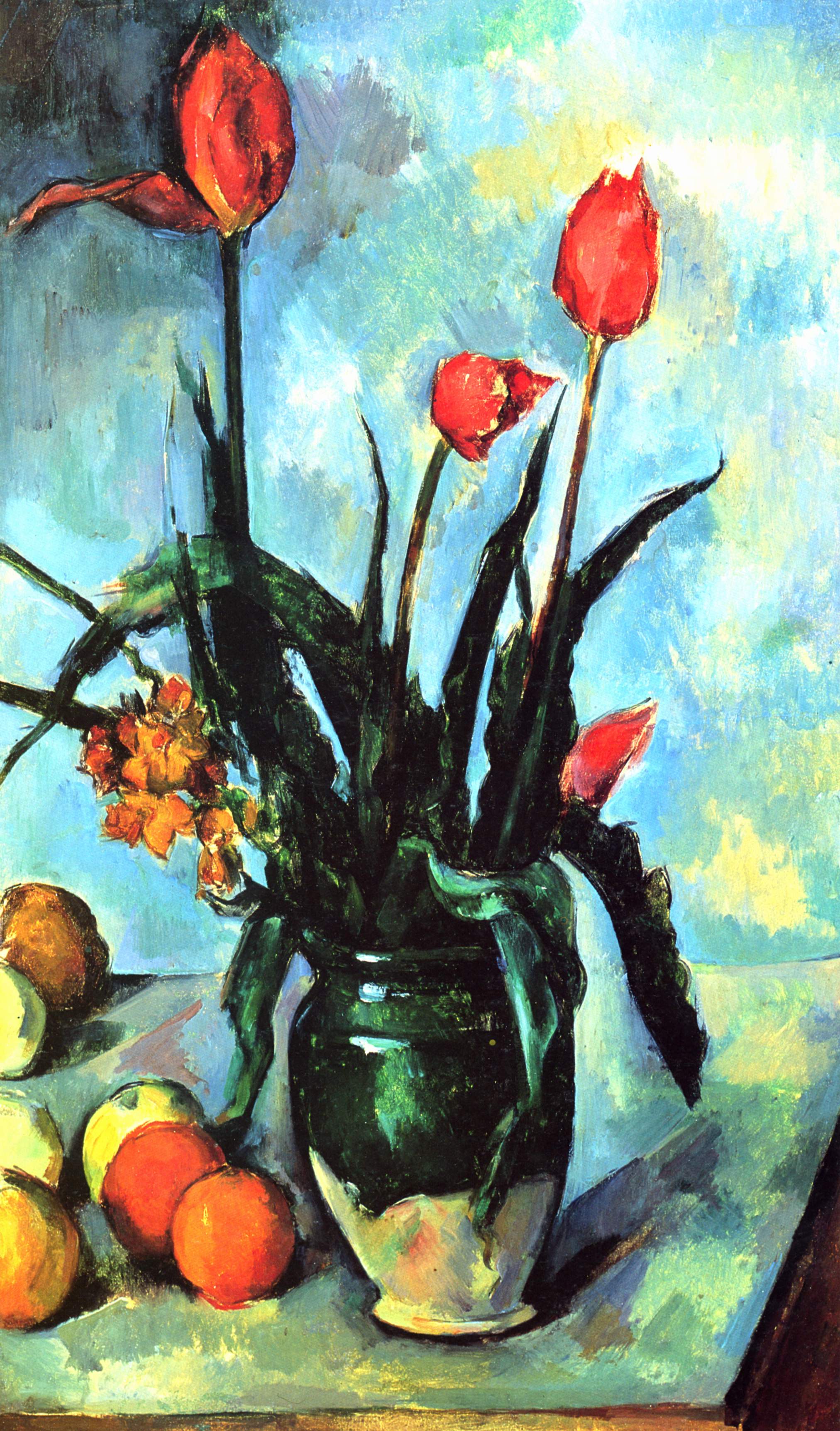 Reproduction du tableau « Le Vase de tulipes - Paul Cézanne » par Alpha Reproduction en peinture à l’huile