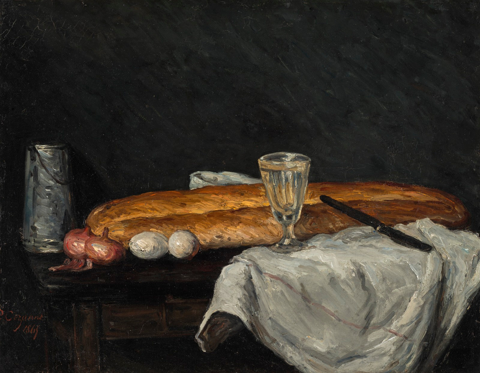 Reproduction du tableau « Le Pain et les Œufs - Paul Cézanne » par Alpha Reproduction en peinture à l’huile
