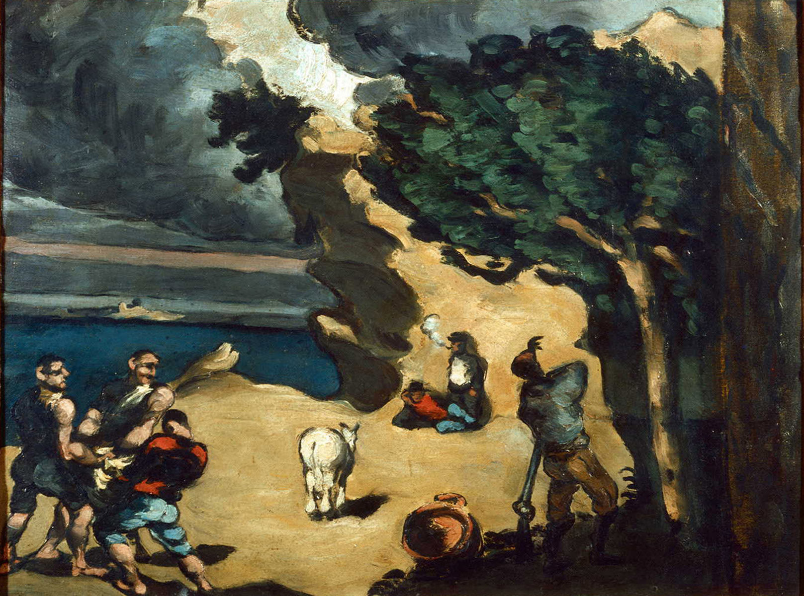 Reproduction du tableau « Les Voleurs et l'âne - Paul Cézanne » par Alpha Reproduction en peinture à l’huile