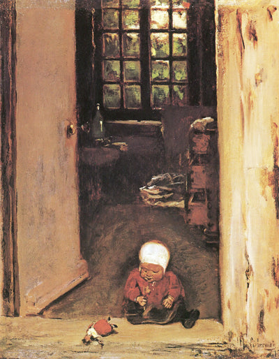 Enfant jouant dans l’embrasure de la porte - Max Liebermann - Alpha Reproduction