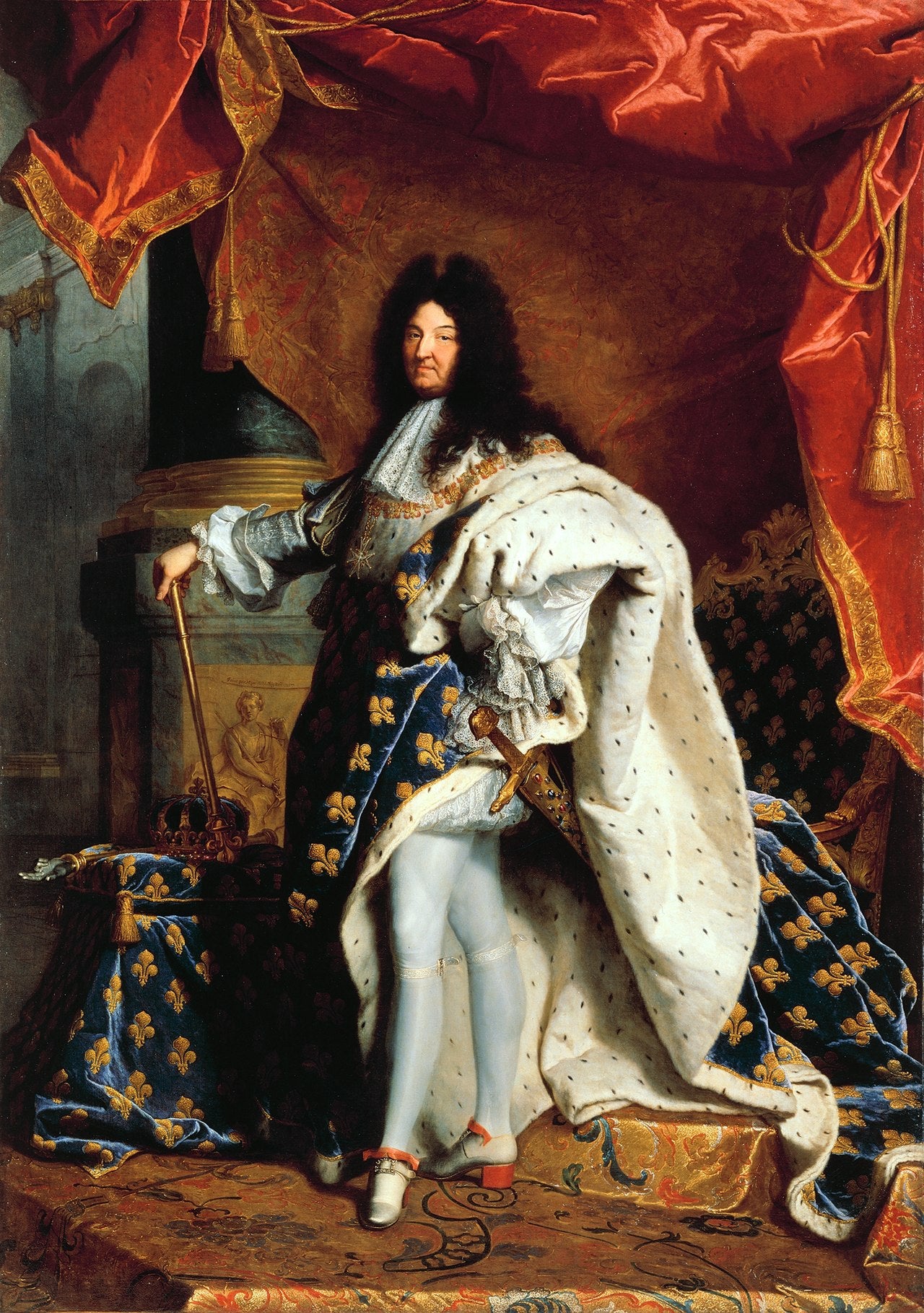 Louis XIV, Ranskan kuningas – Kokovartalomuotokuva kuninkaallisessa asussa – Hyacinthe Rigaud (1701)