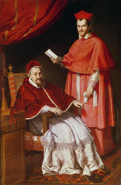 Portrait du pape Grégoire XV et du cardinal Ludovico Ludovisi - Domenichino - Alpha Reproduction