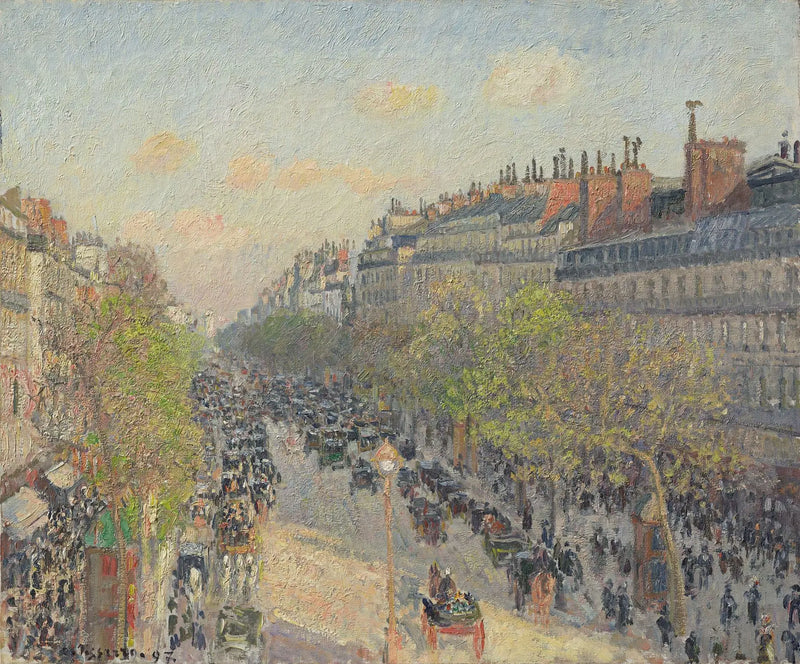 Montmartre-bulevardi, päivän lopussa - Camille Pissarro