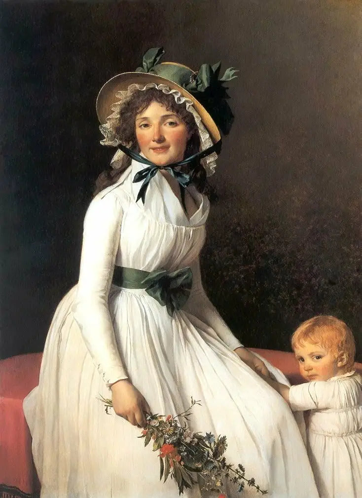 Reproduction du tableau « Portrait de Émilie Sériziat et fils fils - Jacques-Louis David » par Alpha Reproduction en peinture à l’huile