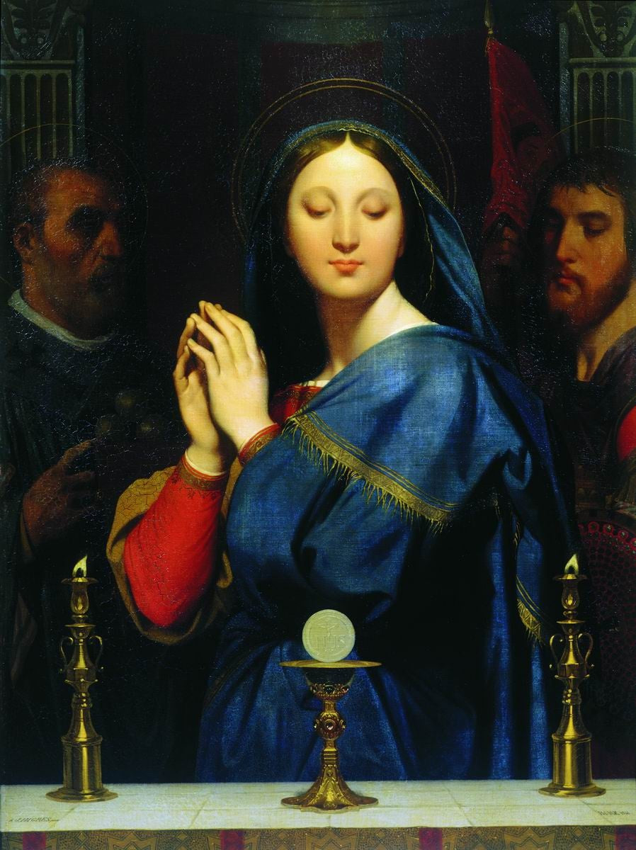 Neitsyt, joka palvoo ehtoollisleipää - Jean-Auguste-Dominique Ingres