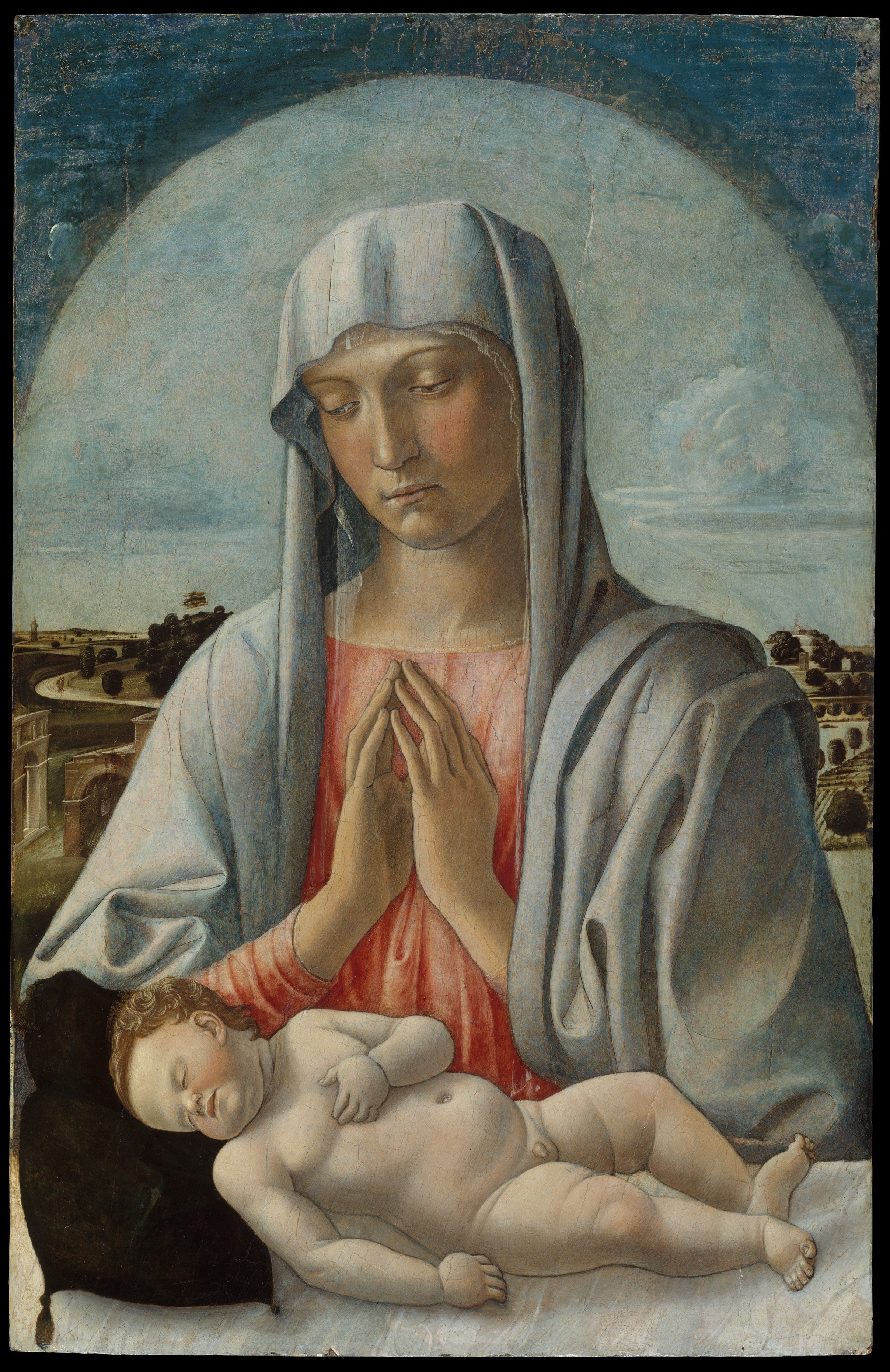 La Vierge Marie adorant l'Enfant Jésus endormi - Giovanni Bellini
