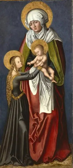 Neitsyt ja lapsi pyhän Annan kanssa - Lucas Cranach vanhempi