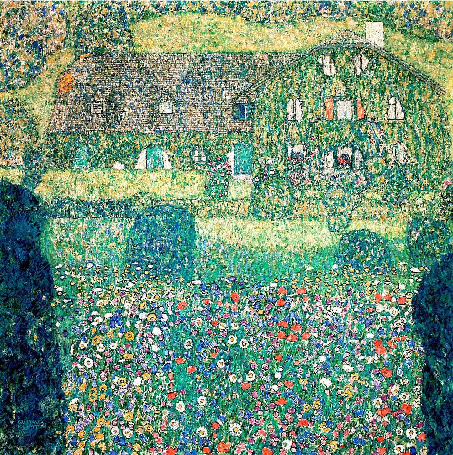 🏡🌼 Maalaistalo Atterseen rannalla – Gustav Klimt (noin 1914–1915)