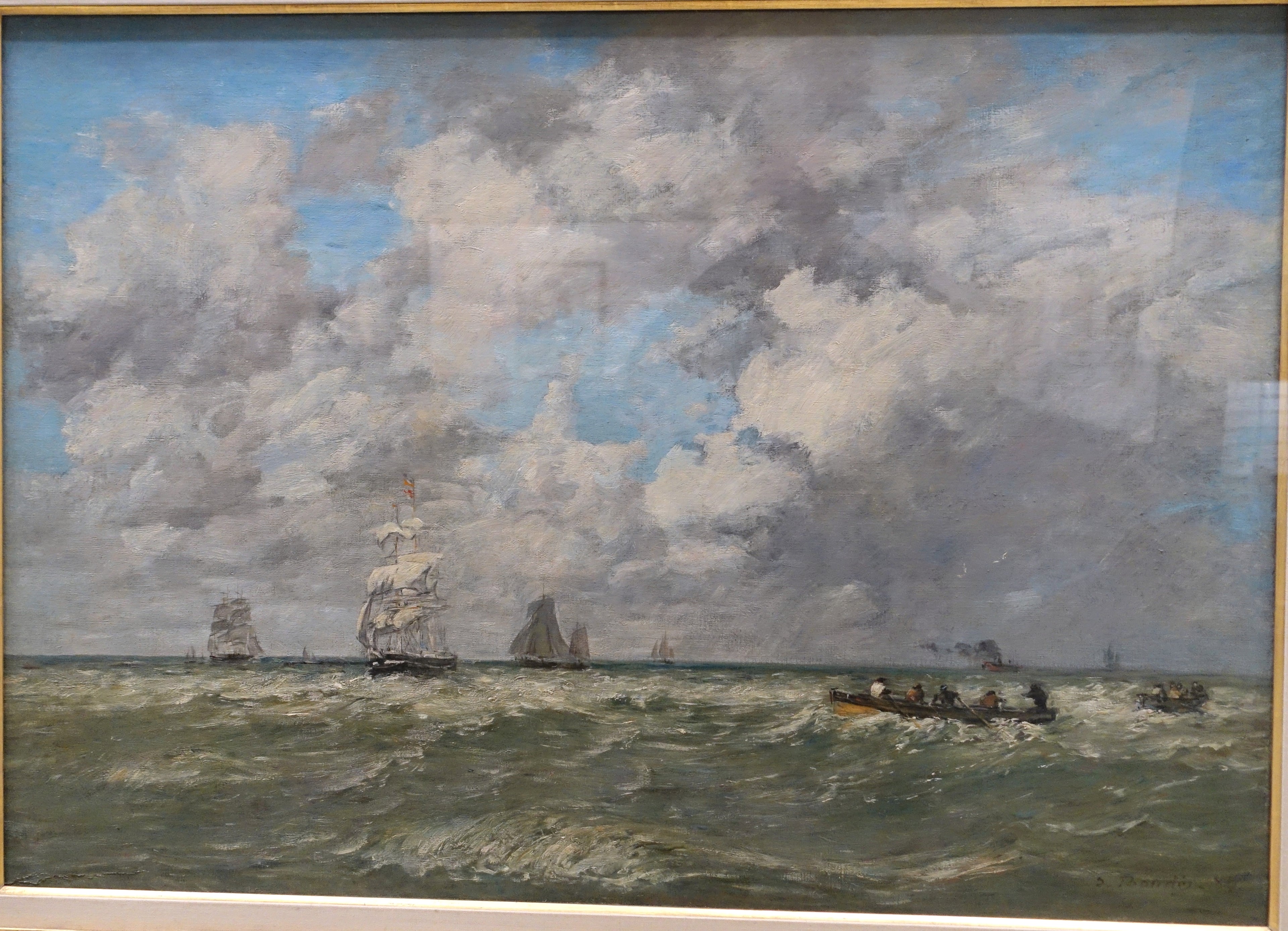 Reproduction du tableau « Marines, les lamaneurs - Eugène Boudin » par Alpha Reproduction en peinture à l’huile
