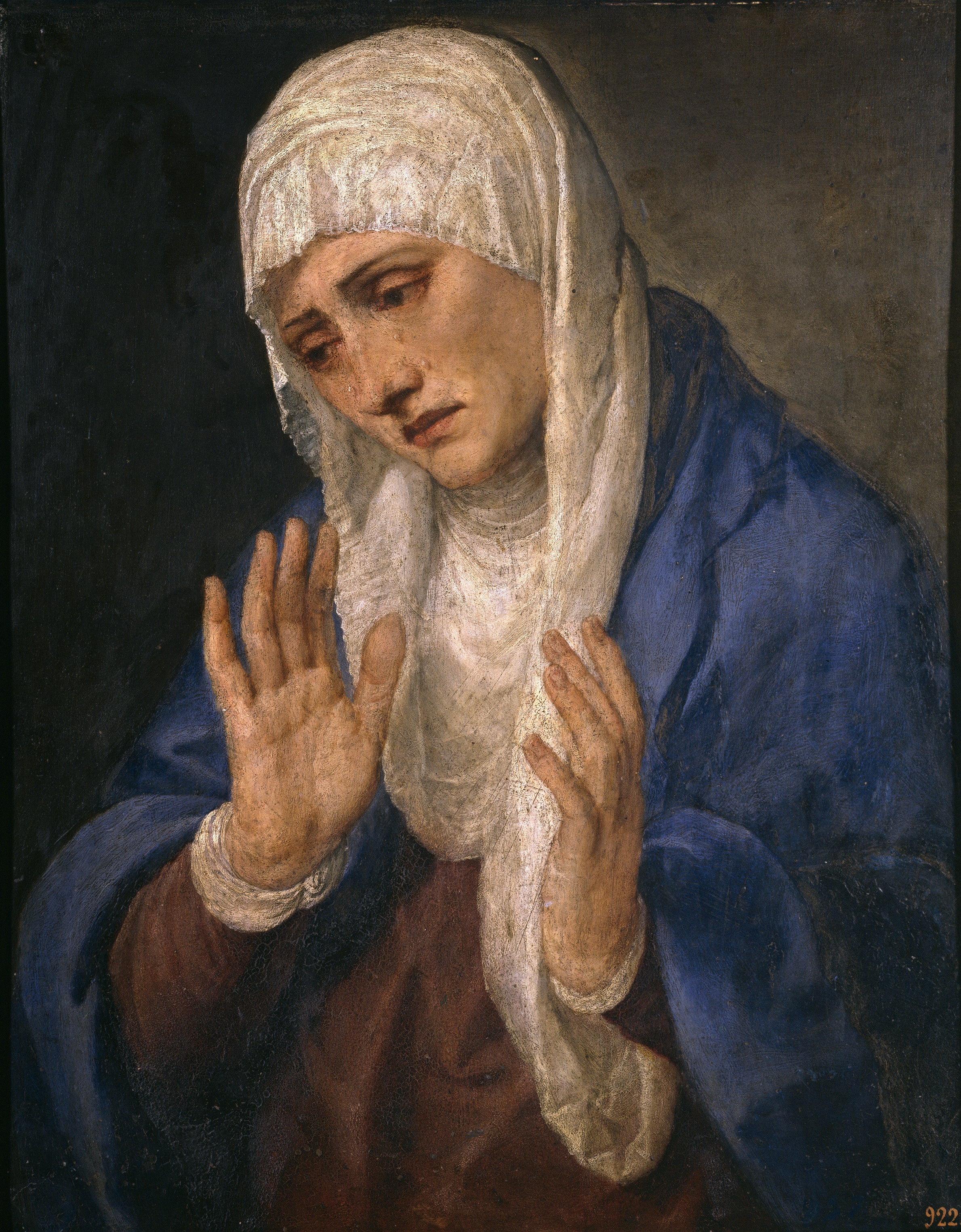 Mater Dolorosa avec les mains écartées - Titian