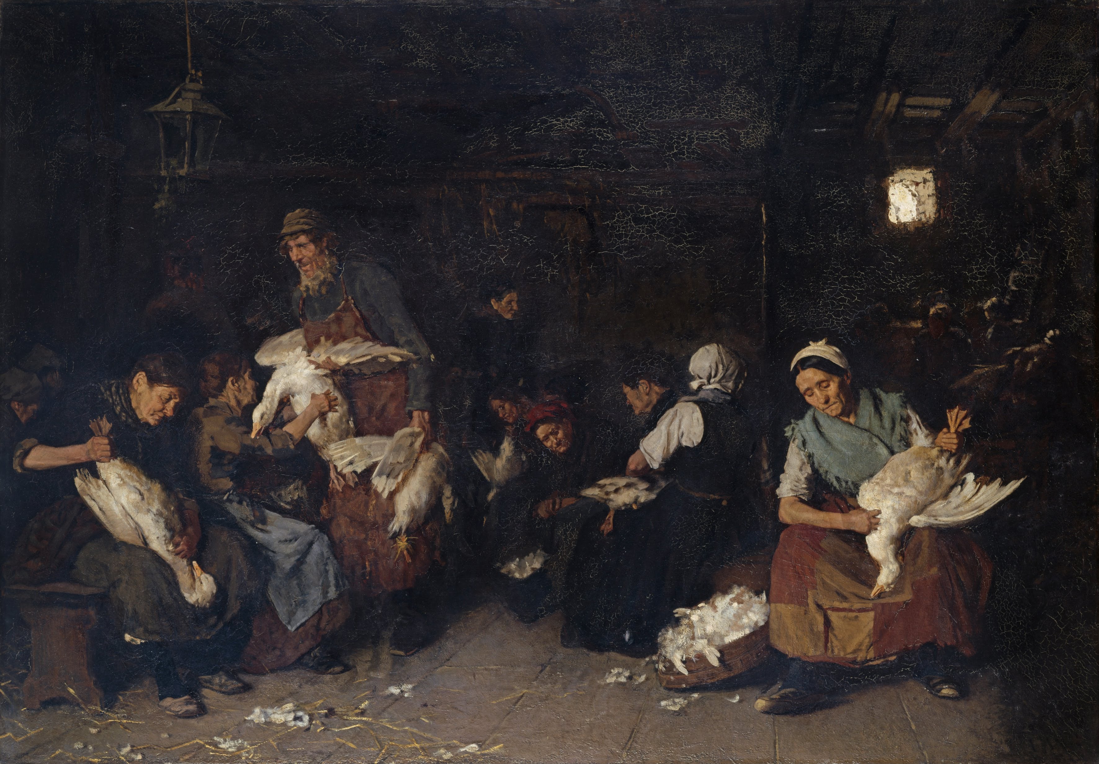 Naiset riistämässä hanhia - Max Liebermann