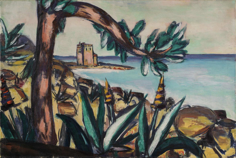 Meerlandschaft mit Agaven und altem Schloss (1939) - Max Beckmann