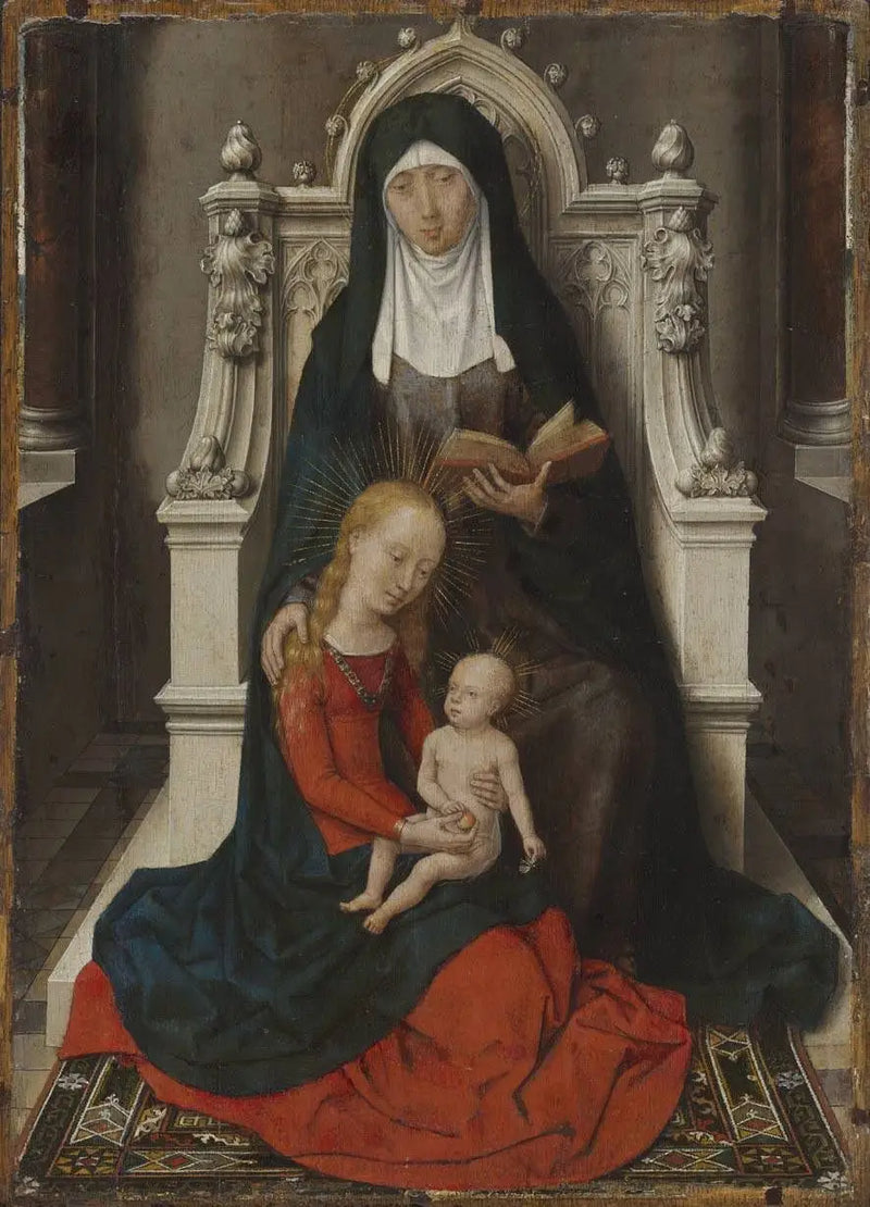 Neitsyt ja lapsi pyhän Annan kanssa. - Hans Memling