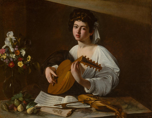 Reproduction du tableau « Joueur de luth - Le Caravage » par Alpha Reproduction en peinture à l’huile