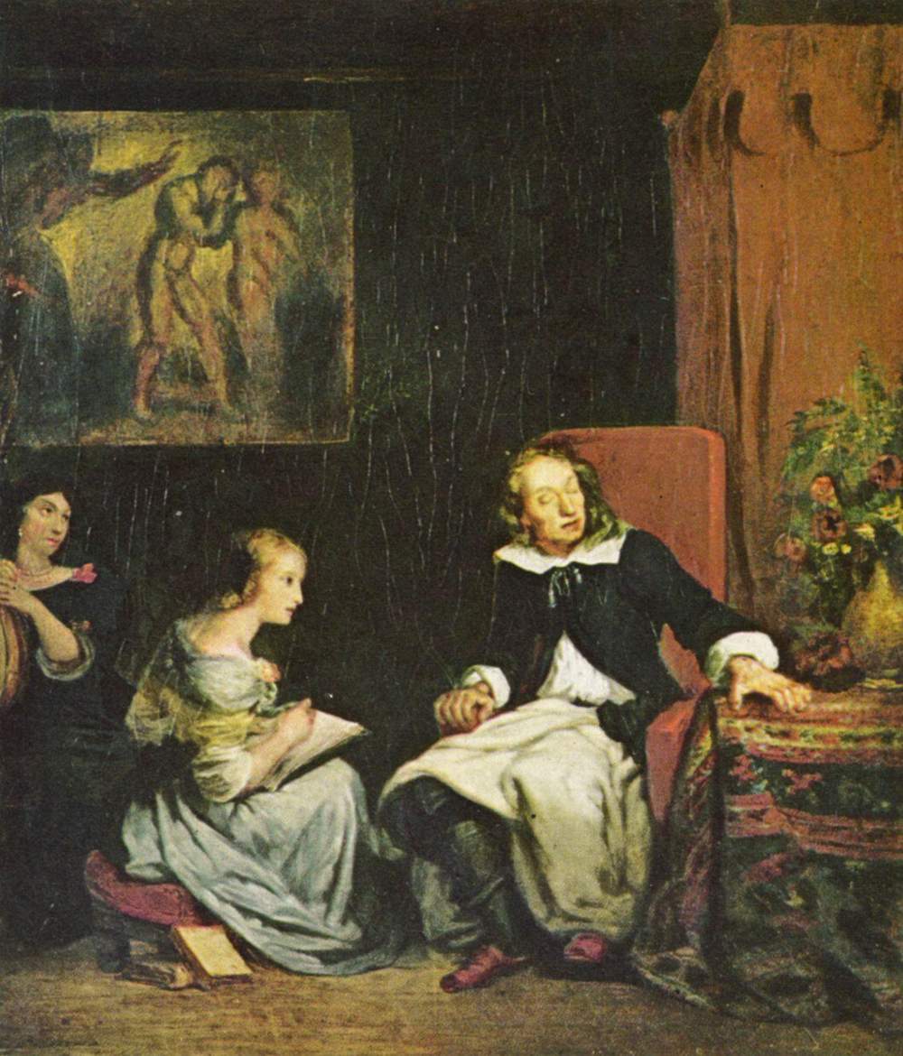 Reproduction du tableau « Milton dictant à ses filles son poème épique, « Le paradis perdu » - Eugène Delacroix » par Alpha Reproduction en peinture à l’huile