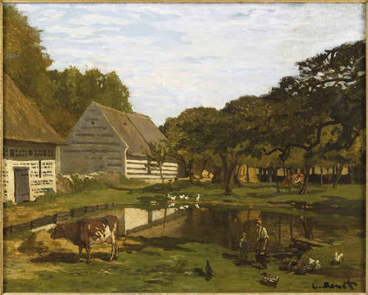Reproduction du tableau « Cour de ferme en Normandie - Claude Monet » par Alpha Reproduction en peinture à l’huile