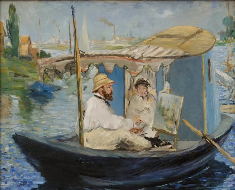 Claude Monet maalaamassa ateljeessaan - Édouard Manet