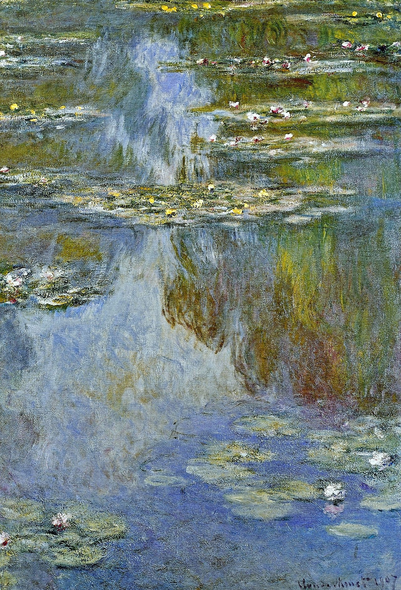 🌸 Nymphéas – Sinisiä ja keltaisia heijastuksia (1907)