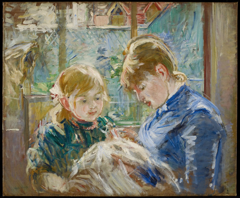 Taiteilijan tytär, Julie, lastenhoitajansa kanssa - Berthe Morisot