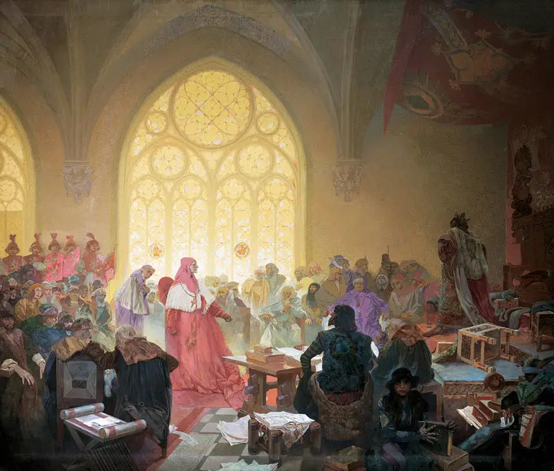 Hussilainen kuningas Jiří z Poděbrad - Alphonse Mucha