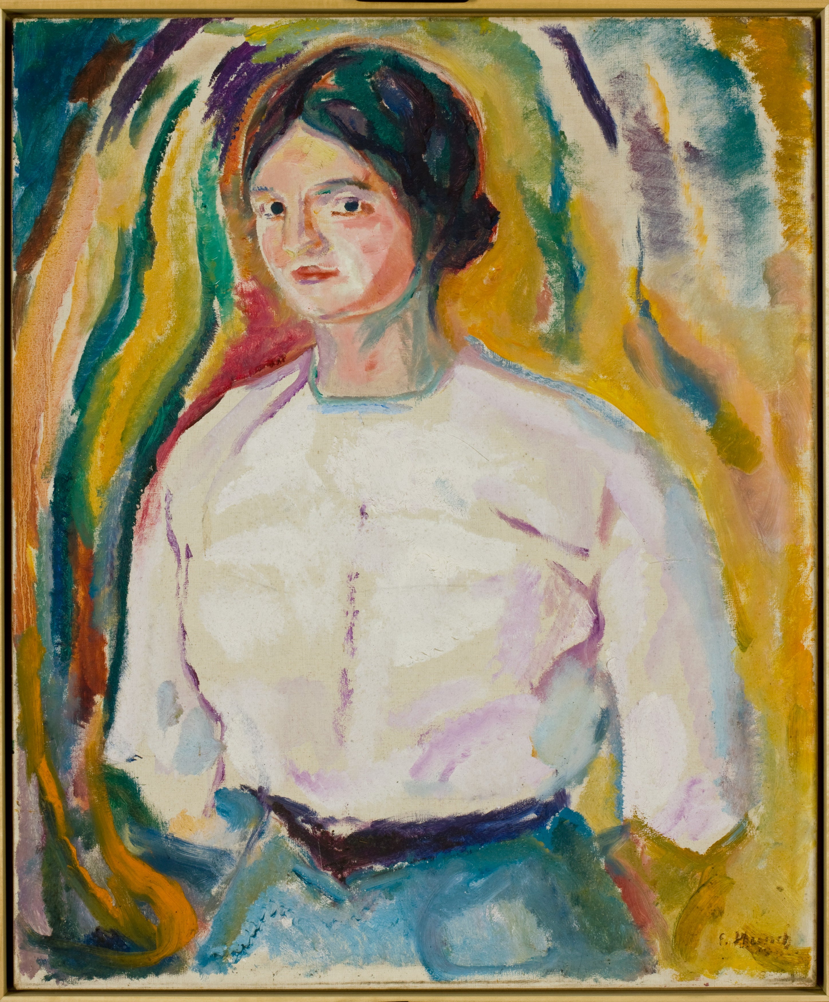 Reproduction du tableau « Ingeborg avec ses mains derrière son dos - Edvard Munch » par Alpha Reproduction en peinture à l’huile