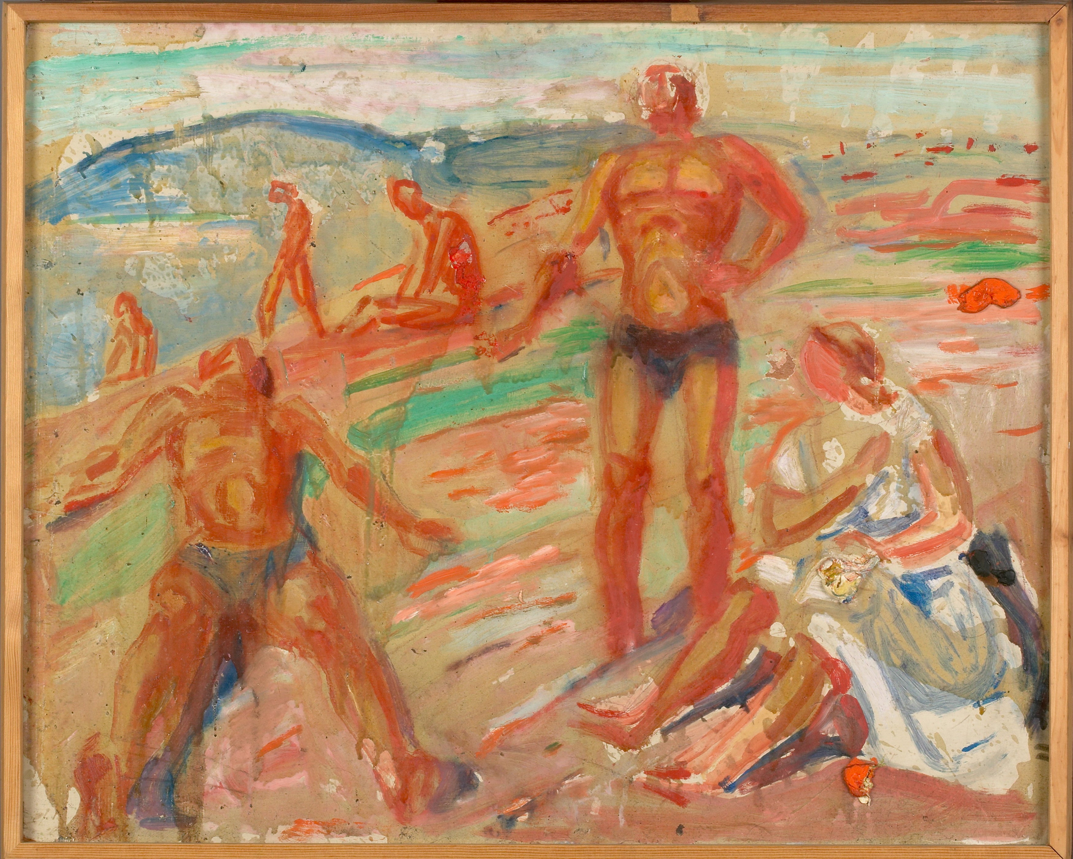 Reproduction du tableau « Personnes prenant un bain de soleil - Edvard Munch » par Alpha Reproduction en peinture à l’huile