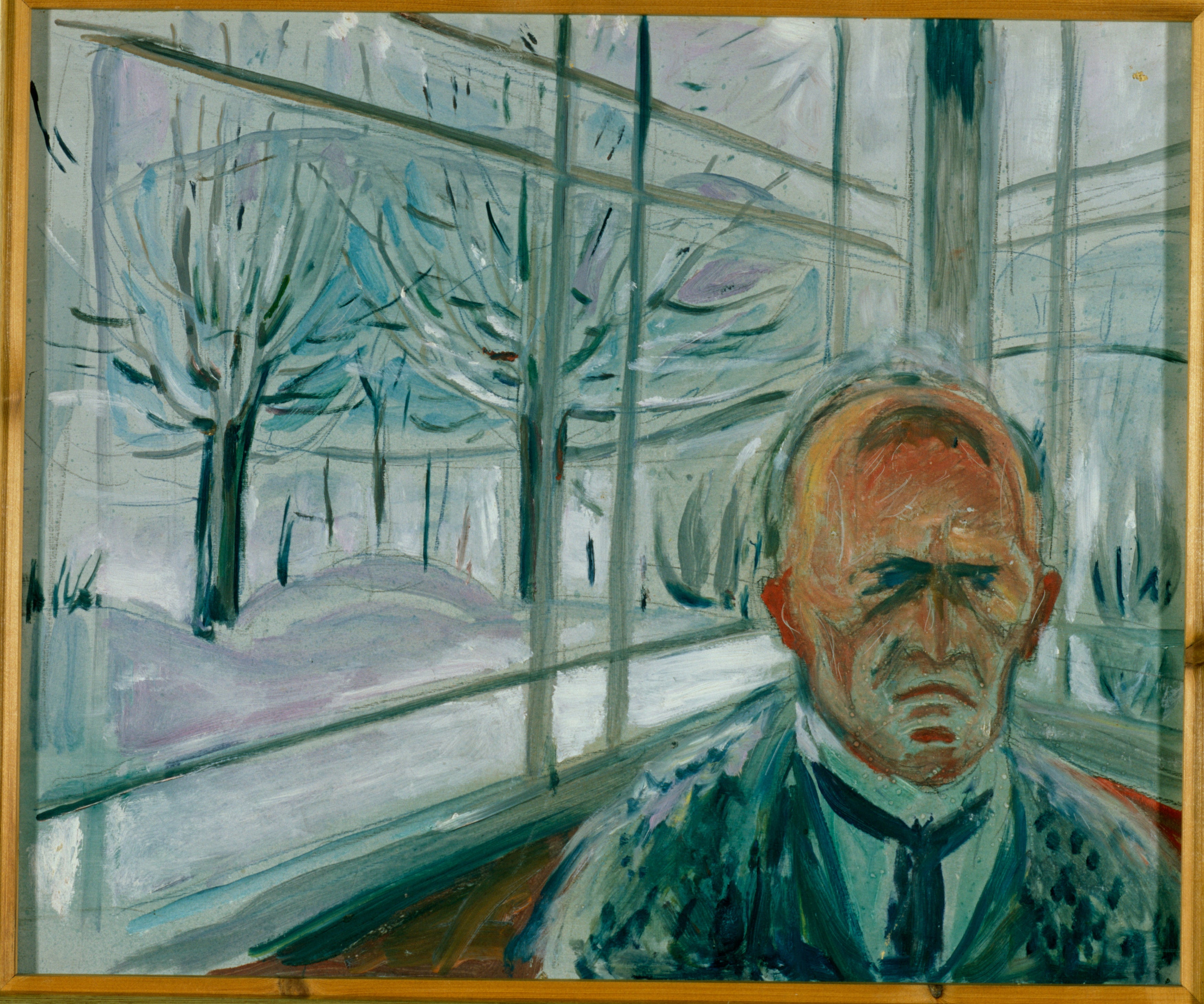 Reproduction du tableau « Autoportrait sur la véranda - Edvard Munch » par Alpha Reproduction en peinture à l’huile