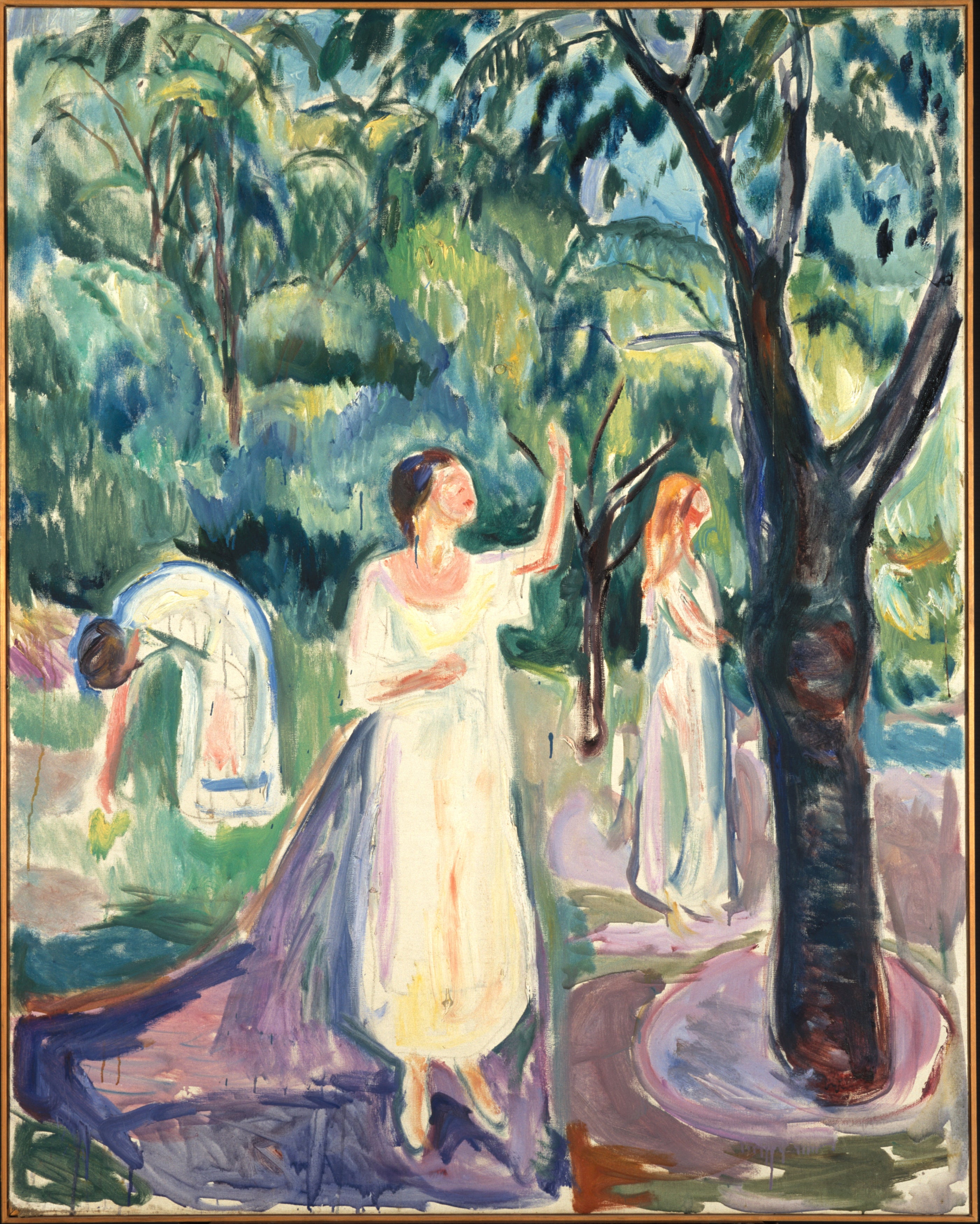 Reproduction du tableau « Trois Femmes au jardin - Edvard Munch » par Alpha Reproduction en peinture à l’huile