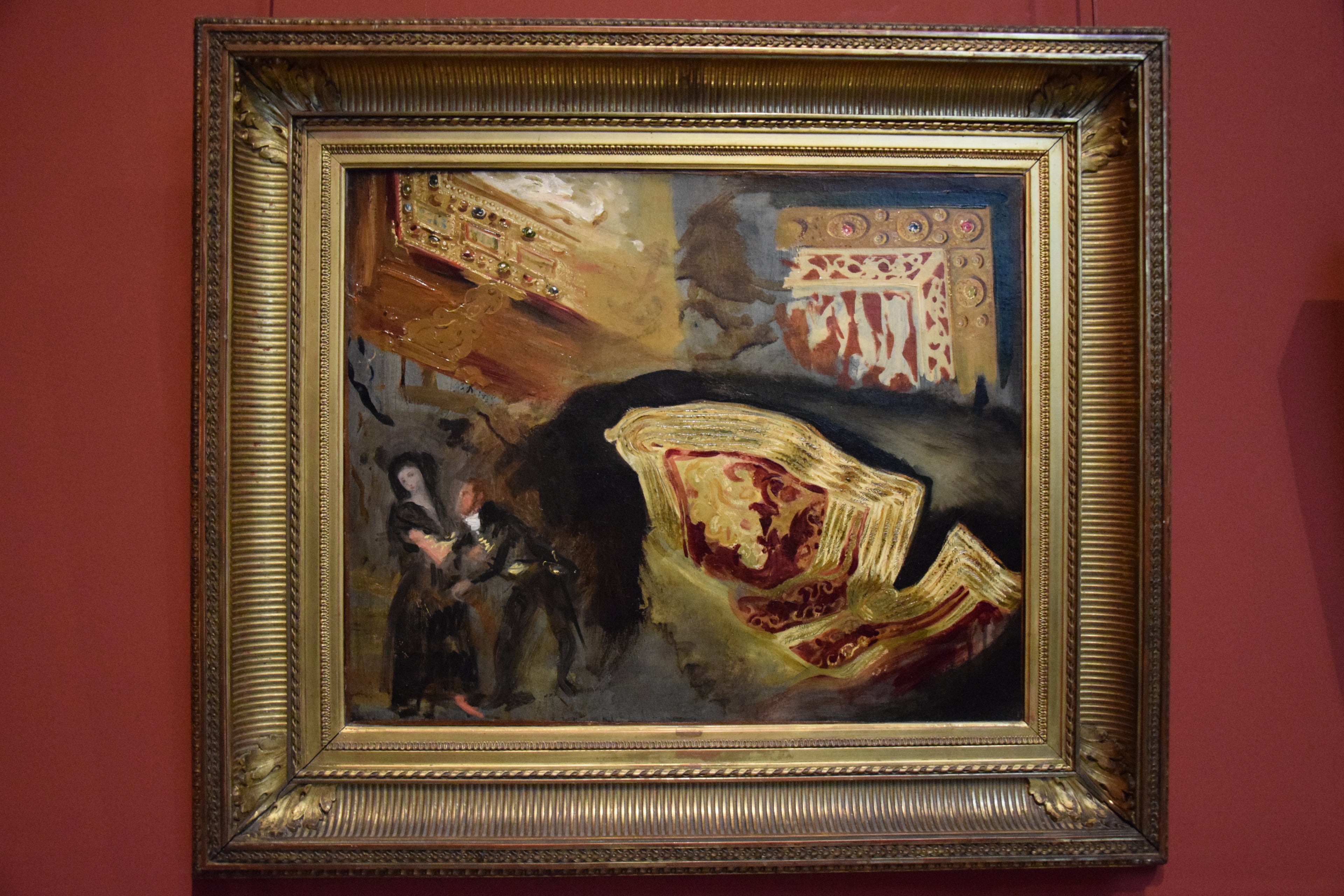 Reproduction du tableau « Etude de reliures, veste orientale et figures d'après Goya - Eugène Delacroix » par Alpha Reproduction en peinture à l’huile