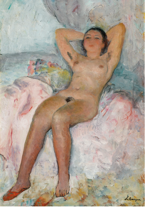 Nu Allongé bras Levés - Henri Lebasque