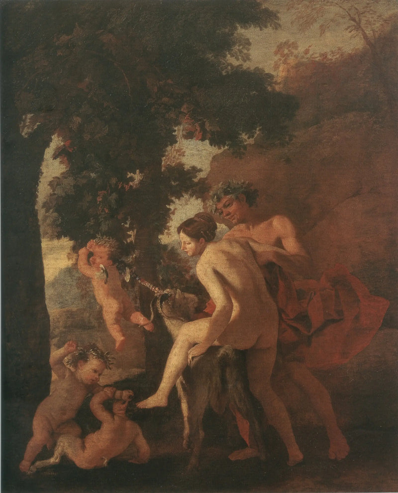 Nymfi ratsastamassa vuohessa - Nicolas Poussin