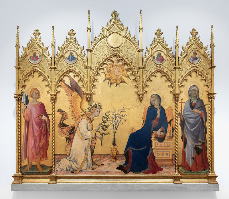 Varoituspyyntö pyhimysten Ansan ja Margueriten välillä - Simone Martini