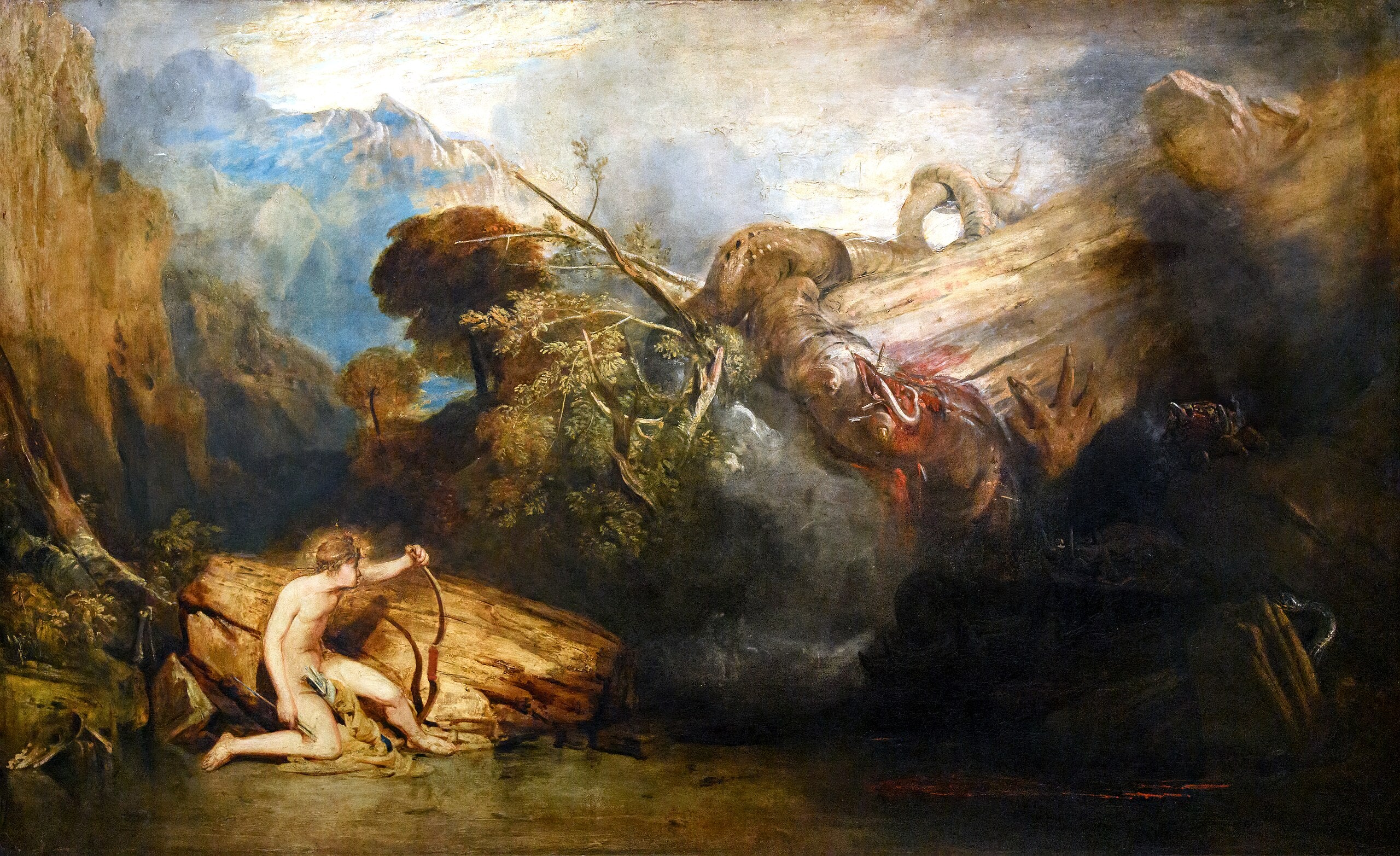 Apollon ja python - J. M. W. Turner