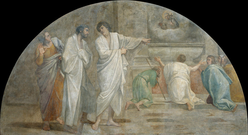 Pyhä Didaquen ilmestyminen hautansa yläpuolella - Annibale Carracci