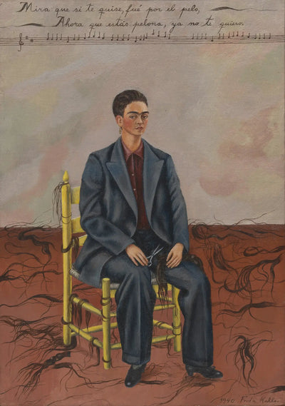 Reproduction du tableau « Autoportrait aux cheveux coupés courts - Frida Kahlo » par Alpha Reproduction en peinture à l’huile