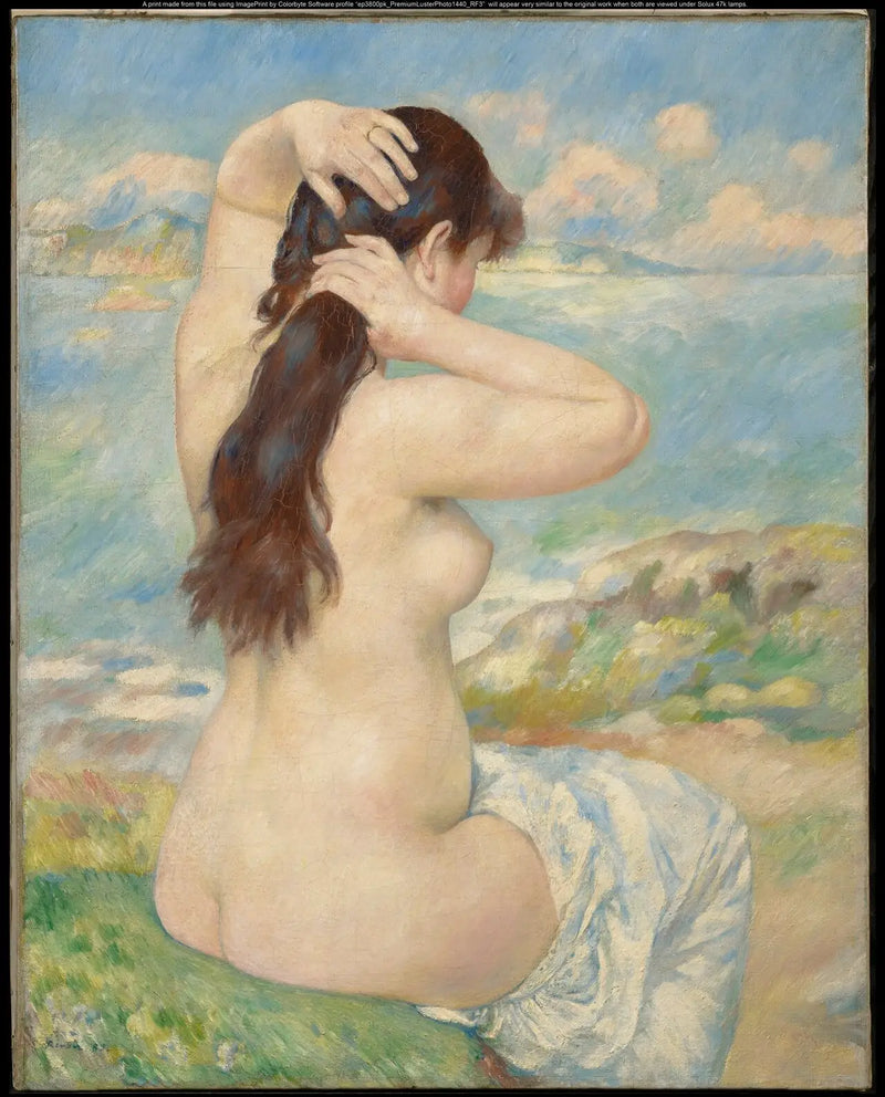 Hiustenlaittoa tekevä uimari - Pierre-Auguste Renoir