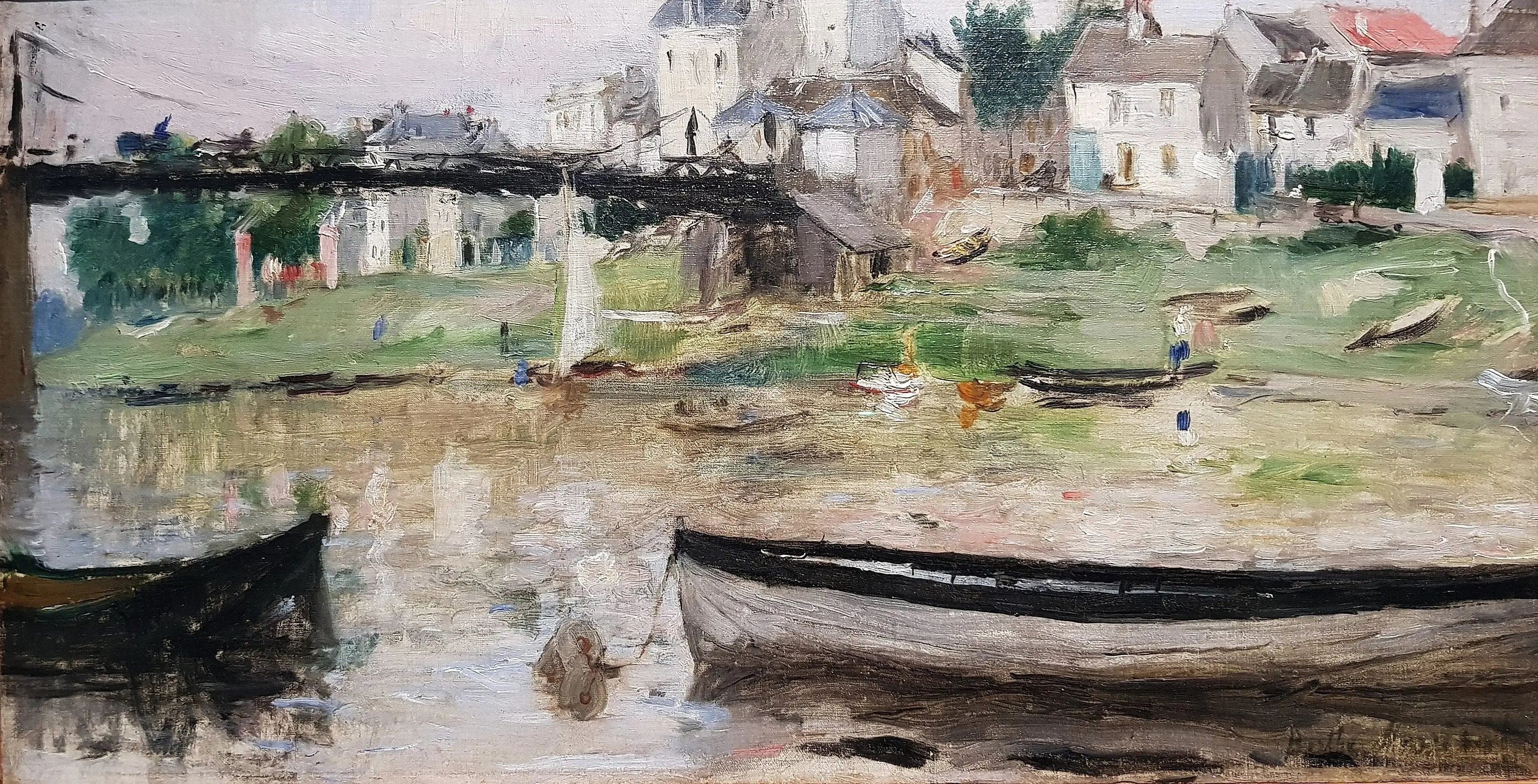 Reproduction du tableau « Bateaux sur la Seine - Berthe Morisot » par Alpha Reproduction en peinture à l’huile