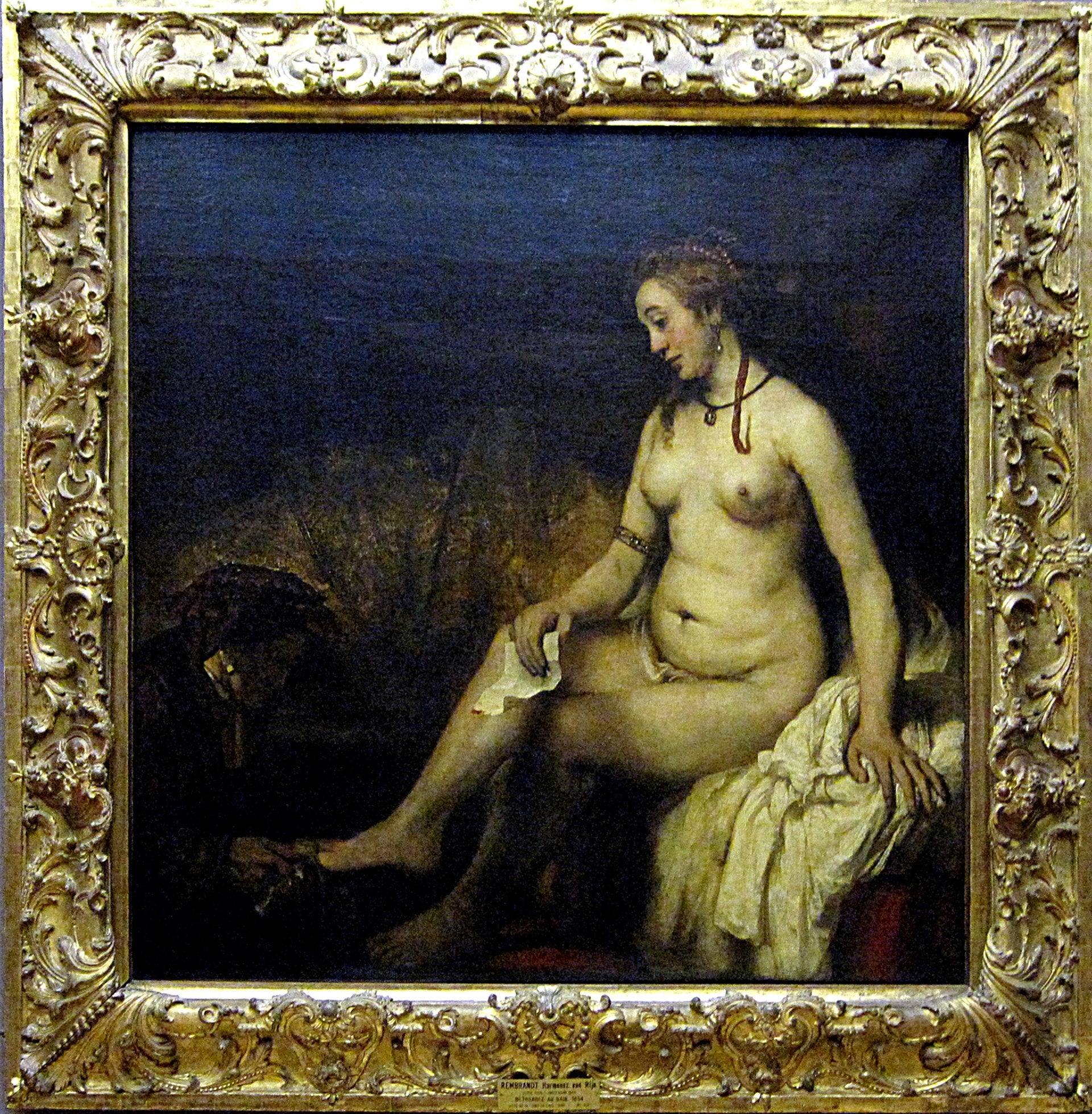Bethsabée kylvyssä Davidin kirje - Rembrandt