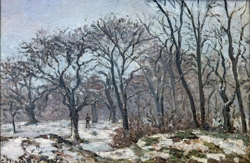 Kastanjapuut talvella, Louveciennes - Camille Pissarro