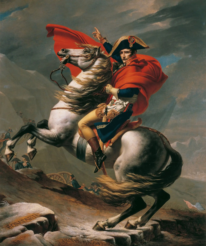 Bonaparte ylittämässä Suurta Pyhää Bernardia - Jacques-Louis David