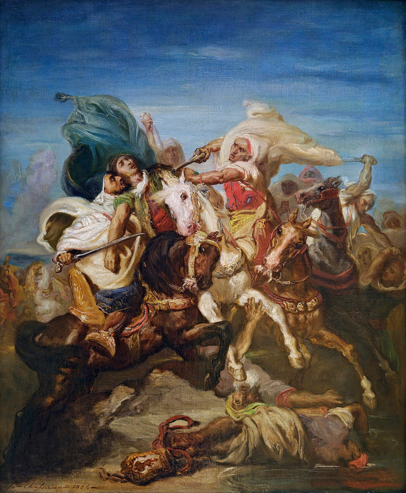 Arabiratsastajien taistelu - Théodore Chassériau