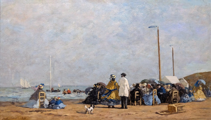 Krinoliinit rannalla - Eugène Boudin