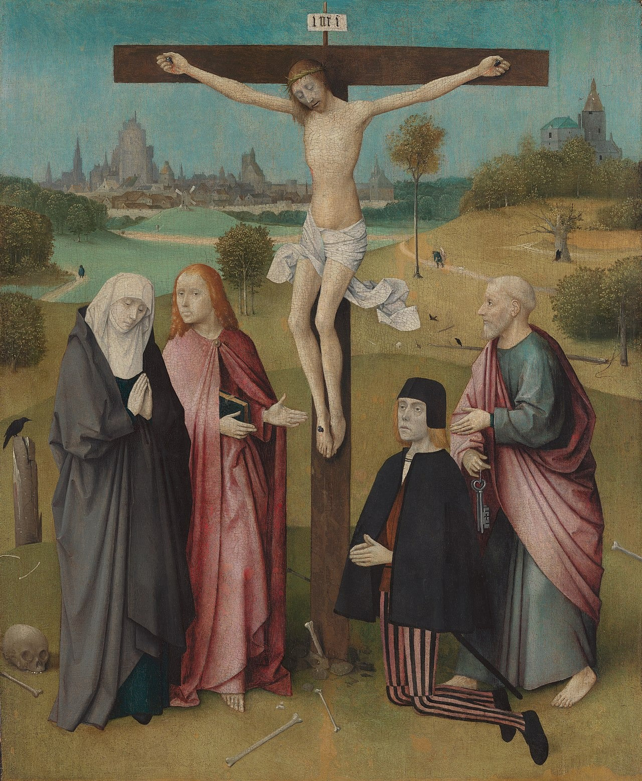 Ristiinnaulitseminen lahjoittajan kanssa - Hieronymus Bosch