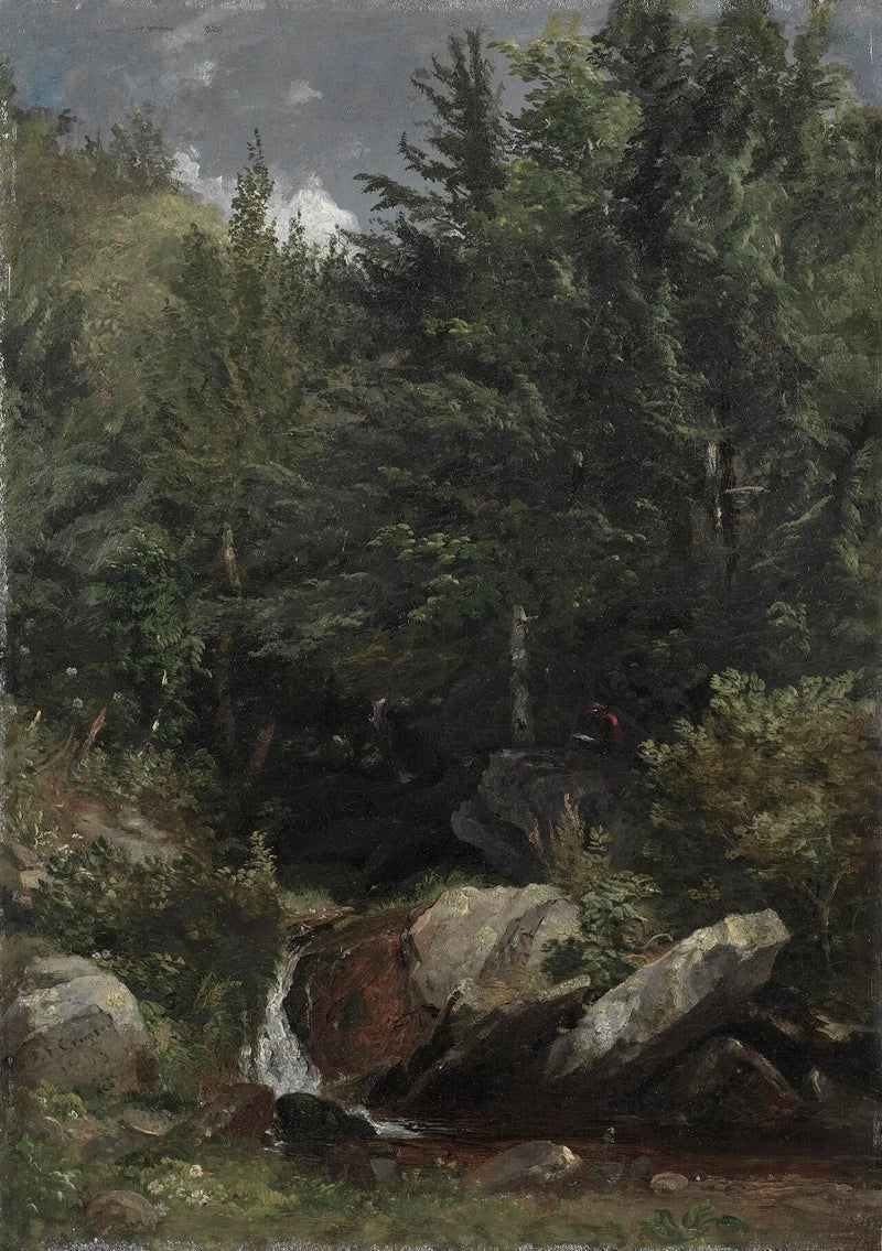 Puita ja puroa mäellä - Jasper Francis Cropsey