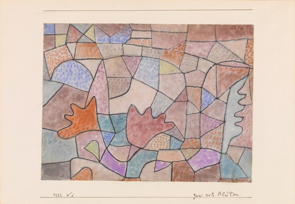 Kaksi punaista kukkaa (Zwei rote Blüten) - Paul Klee