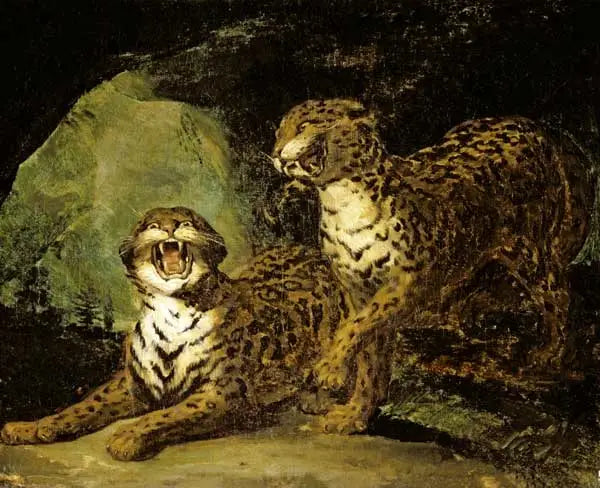 Kaksi leopardia - Théodore Géricault