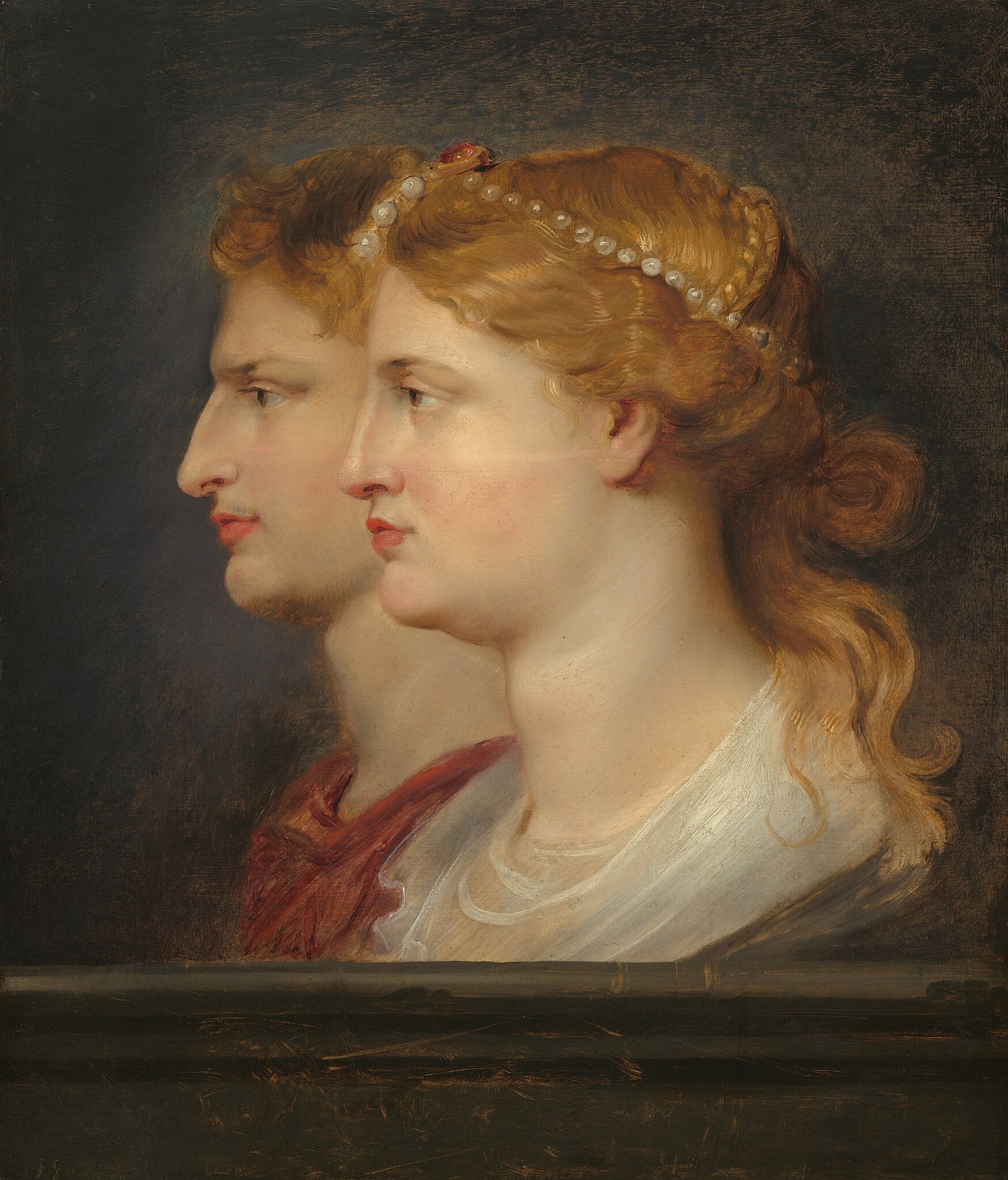 Kaksinkertainen muotokuva roomalaisesta kenraalista Germanicuksesta (15 eKr.-19) ja hänen vaimostaan Agrippina Maiorista (?-33) - Peter Paul Rubens