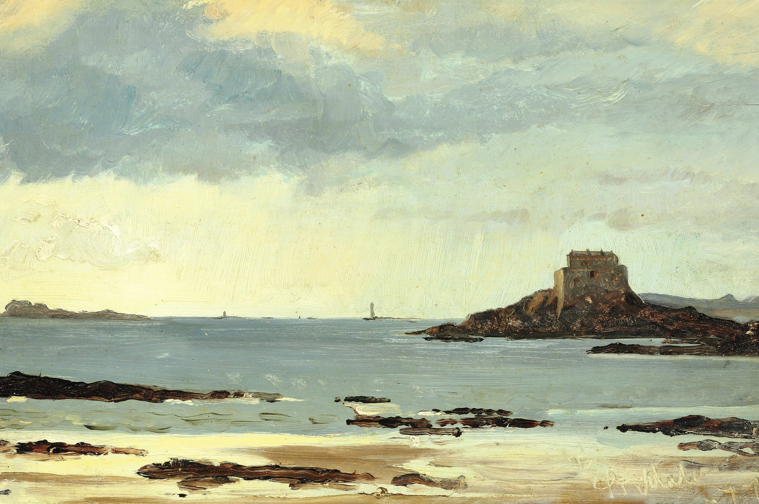 Harmaan sään rannikkotutkimus Saint-Malossa - Peder Severin Krøyer