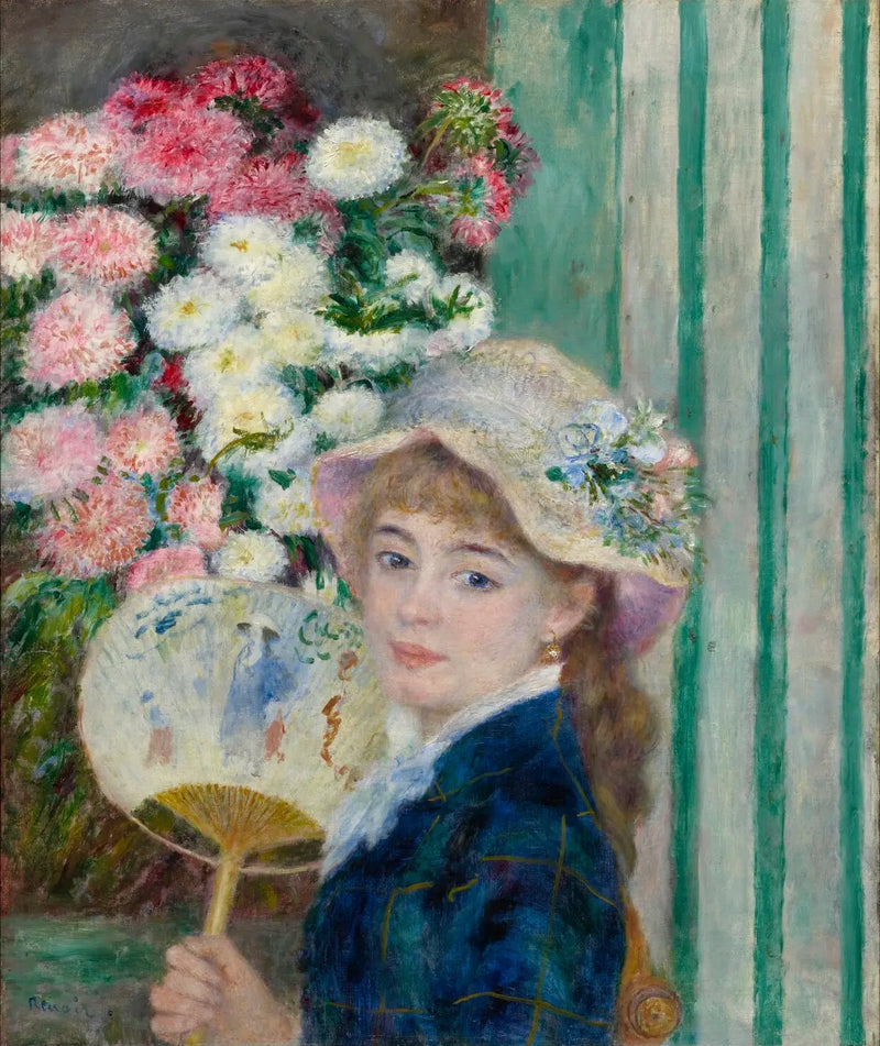 Nainen tuulettimella - Pierre-Auguste Renoir